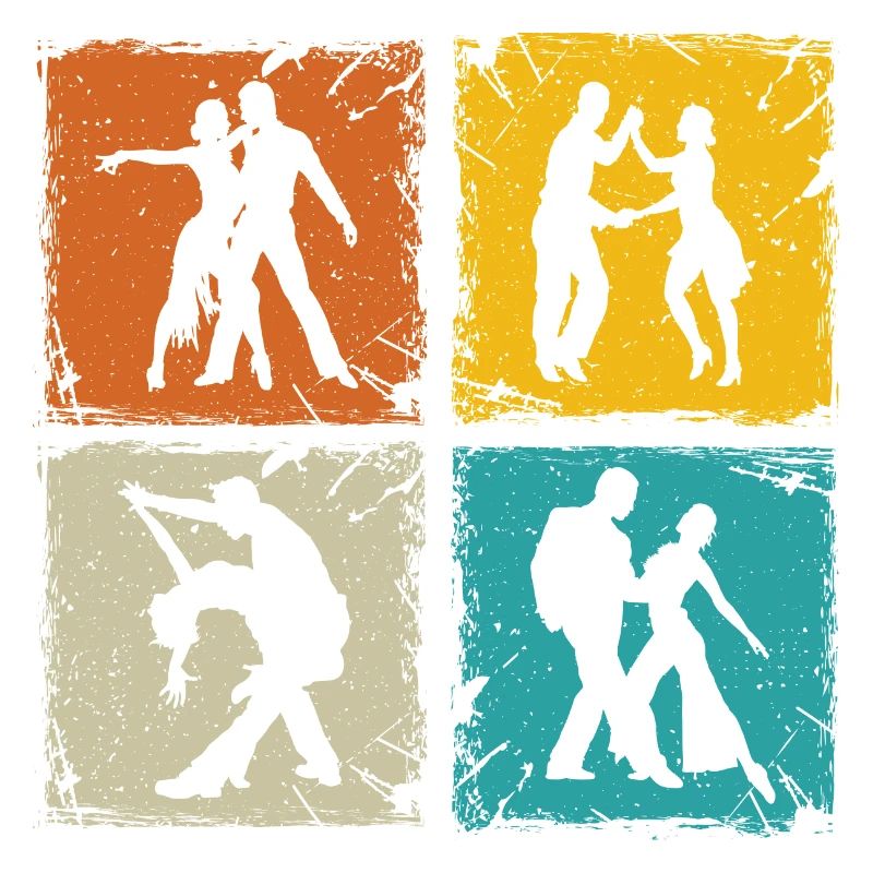 Salsa dancers retro squares salsa dancer gift
