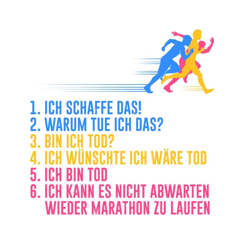 6 Stufen eines Marathons Läufer Geschenk Running