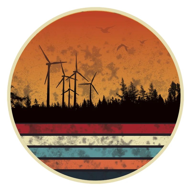 Parc éolien au coucher du soleil - Énergie éolienne