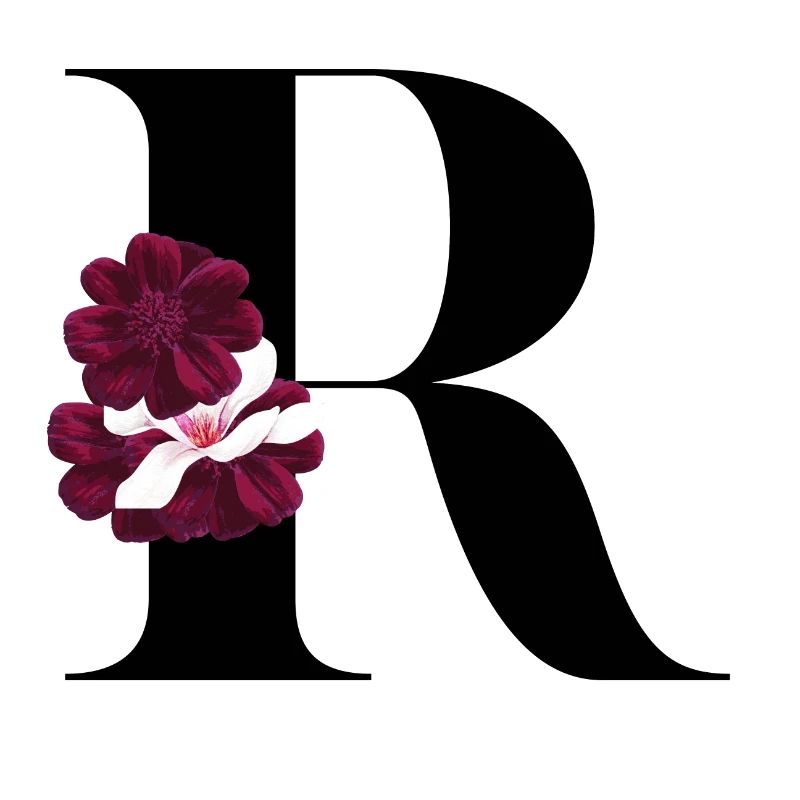 Buchstabe R blühende