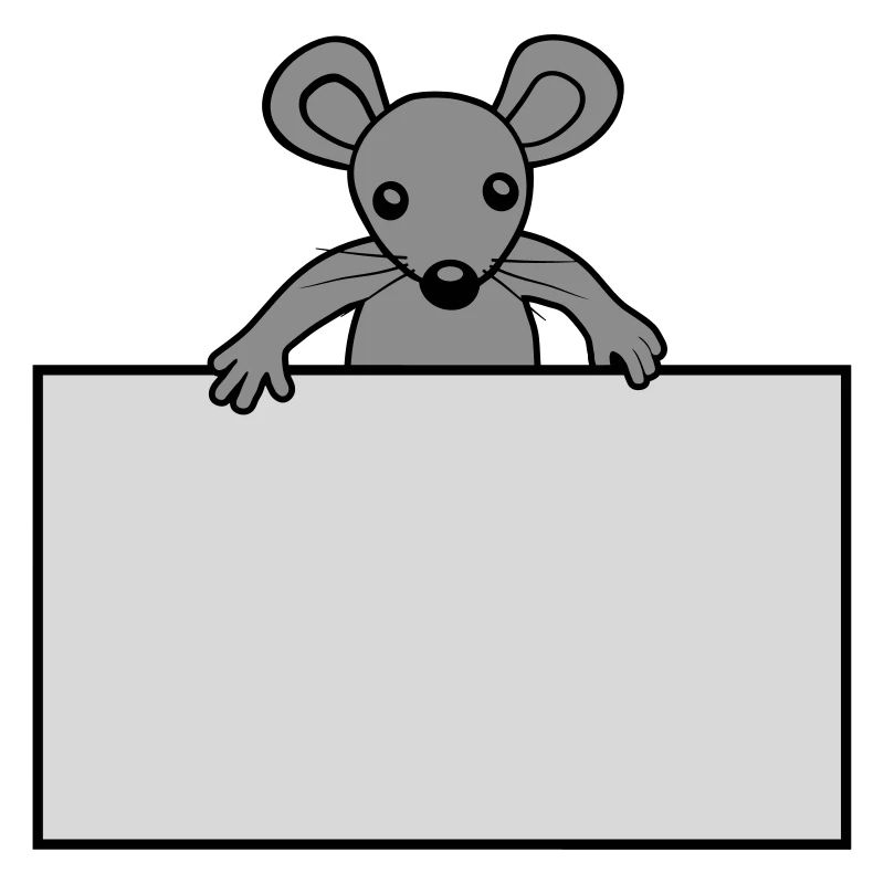 Maus mit Schild