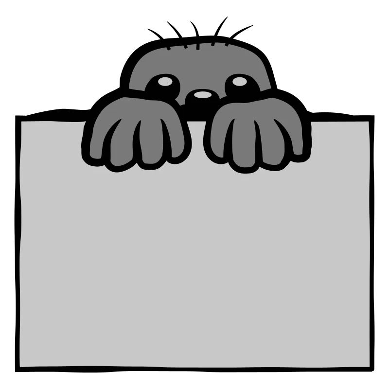 Maulwurf zeigt Schild