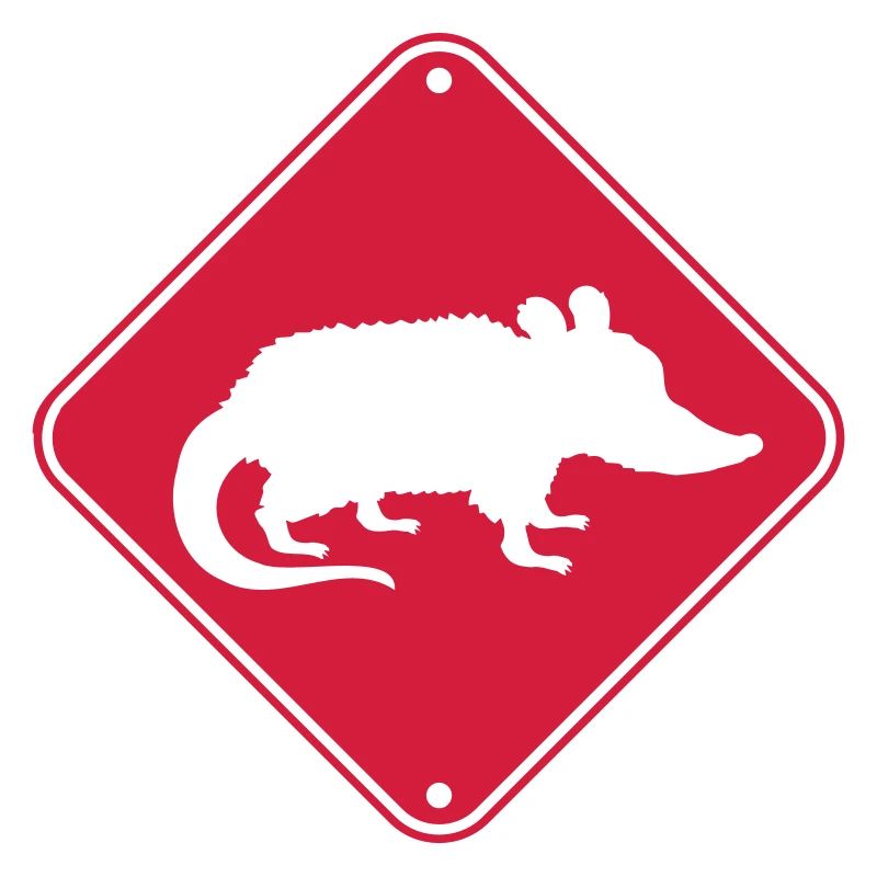 Schild Gefahr Opossum