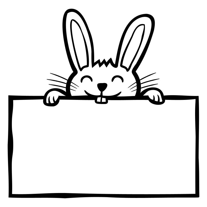 Schild Comic Häschen