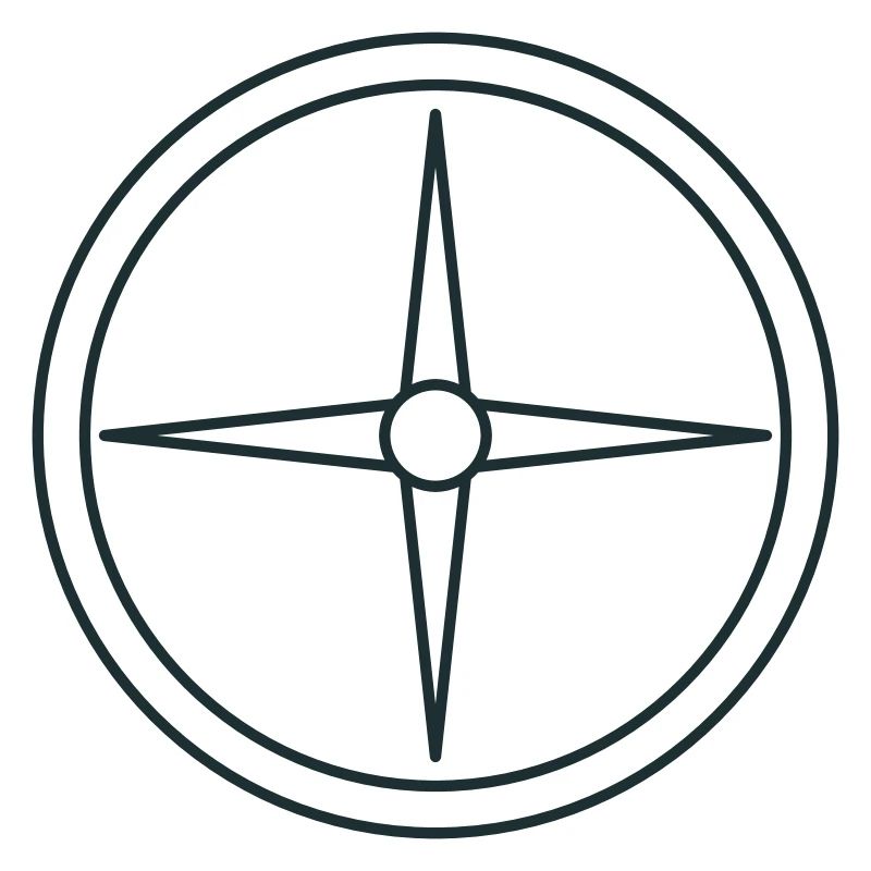 Kompassrose mit Punkten