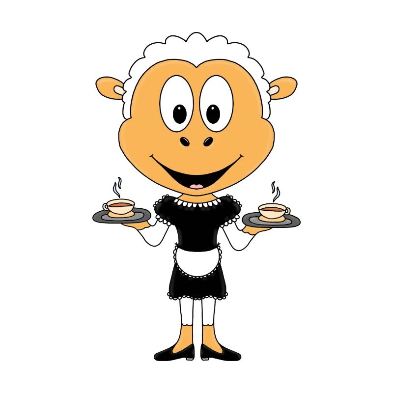 SCHAF - KELLNERIN - GASTRONOMIE - KAFFEE - TEE