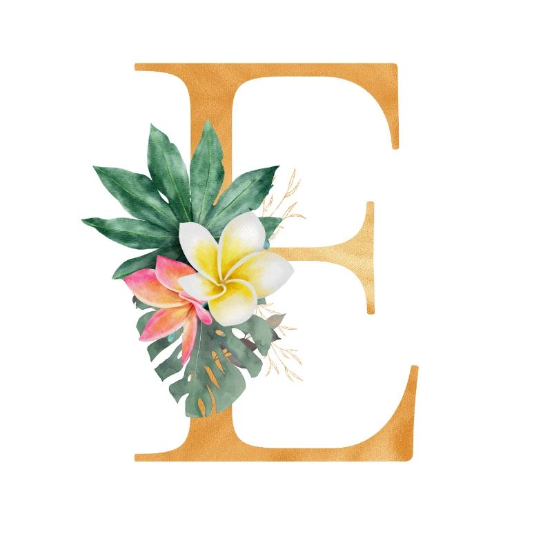 Customizable Monogram E Tropical Botany