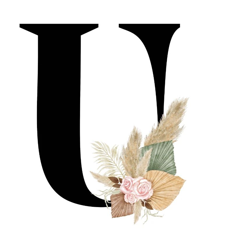 Buchstabe U geblümt