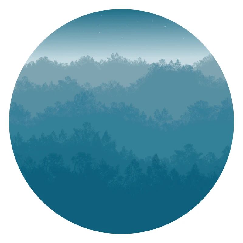 Landschaft in Blau