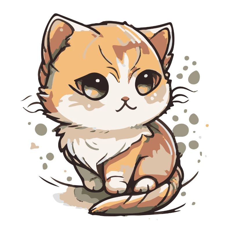 Comic Cute Kawaii Katze Sternchen Kitten Kätzchen