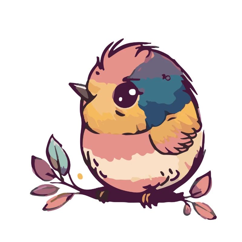Comic Cute Kawaii Sticker Vogel 1