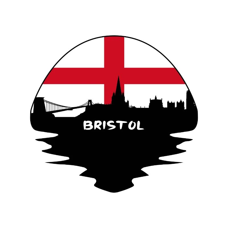 Bristol-England-Flaggen-Skyline-Schattenbild-Reise