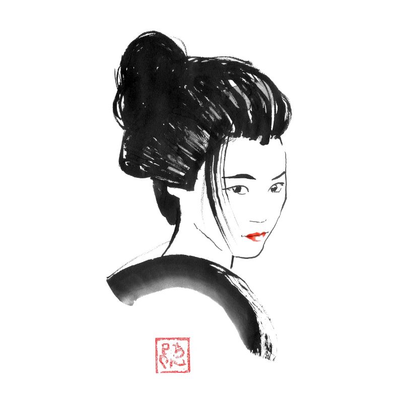 Geisha Rote Lippen