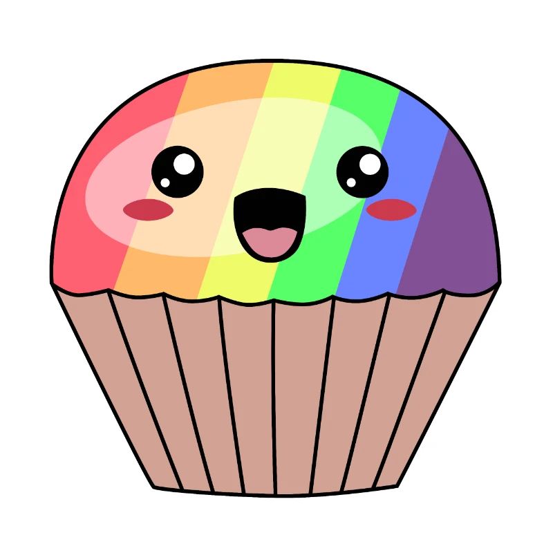 süßer Regenbogen Muffin