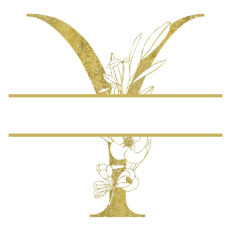 Personalisierter goldener Blumenbuchstabe