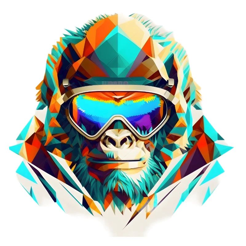 Cooler Gorilla-Skifahrer