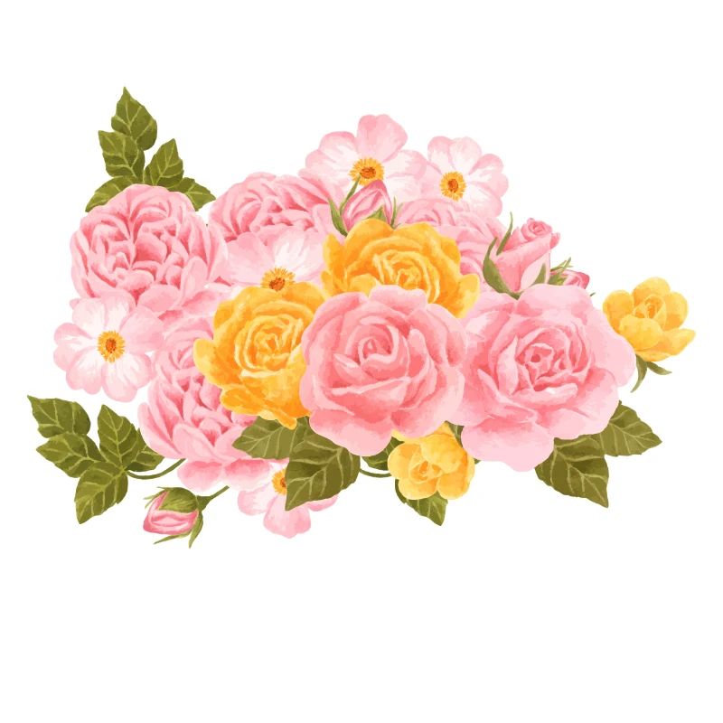 Rosa Aquarellblumen