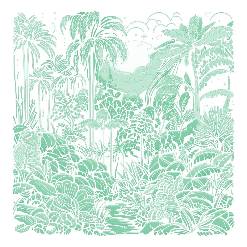 Jungle Motiv Hellgrün