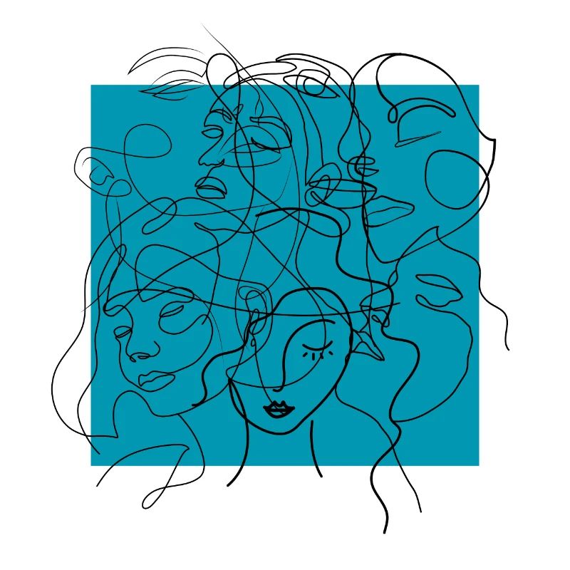 Gesichtslinie blau