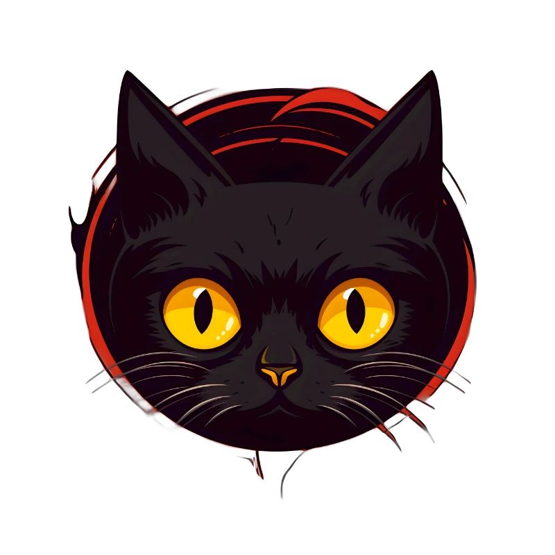 Neugierige Schwarze Katze