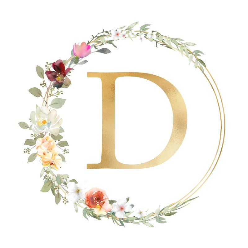 Customizable Monogram D Floral