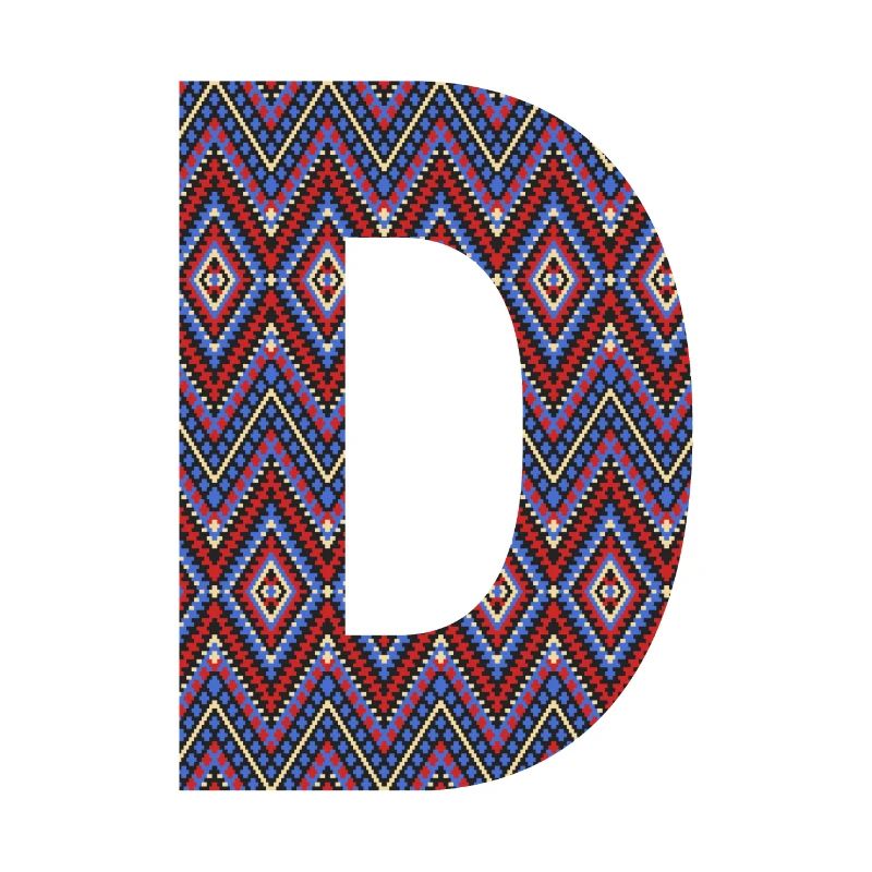 Monogram Letter D- geometric pattern