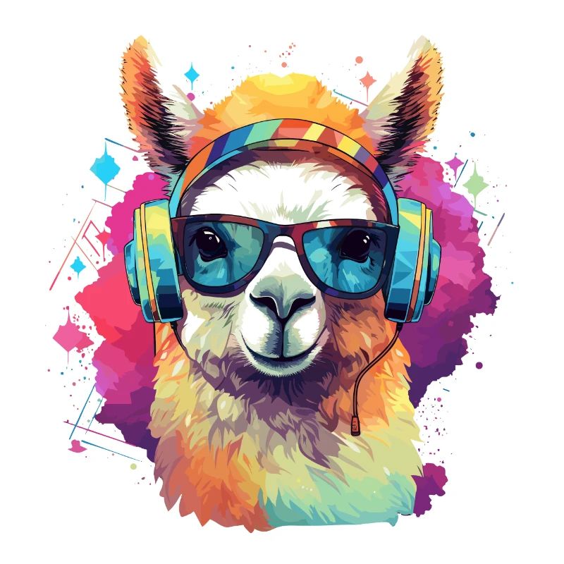 Happy Alpaka Rainbow-Art