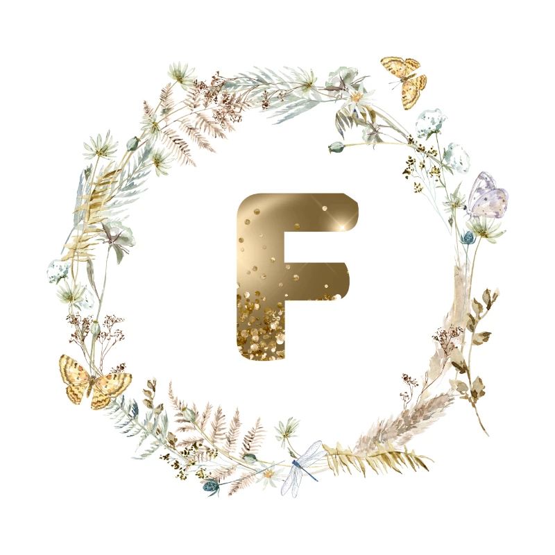 F Monogramme Paillettes Boho Couronne