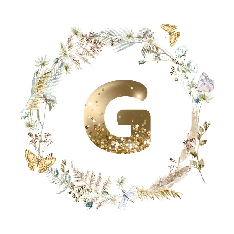 G Monogramm Glitter Boho Kranz