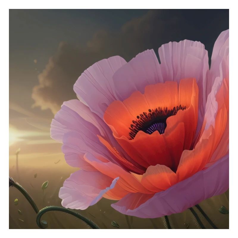 Mohnblume im Abendlicht