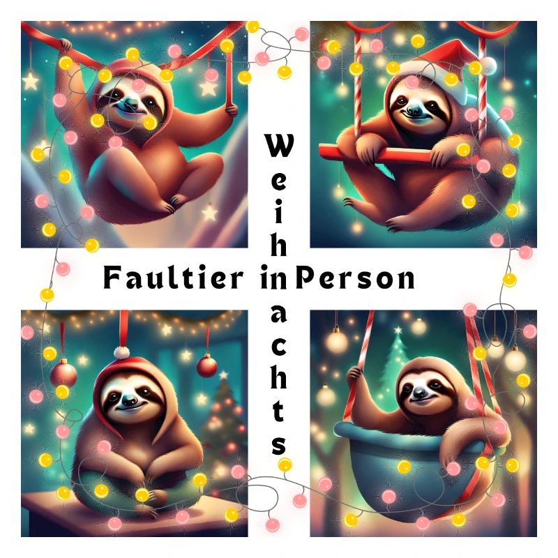 Weihnachts - Faultier, Ugly-Christmas