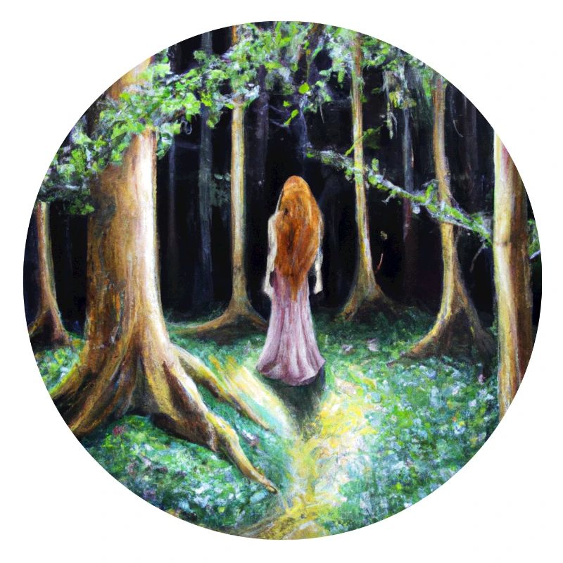 Frau im Wald