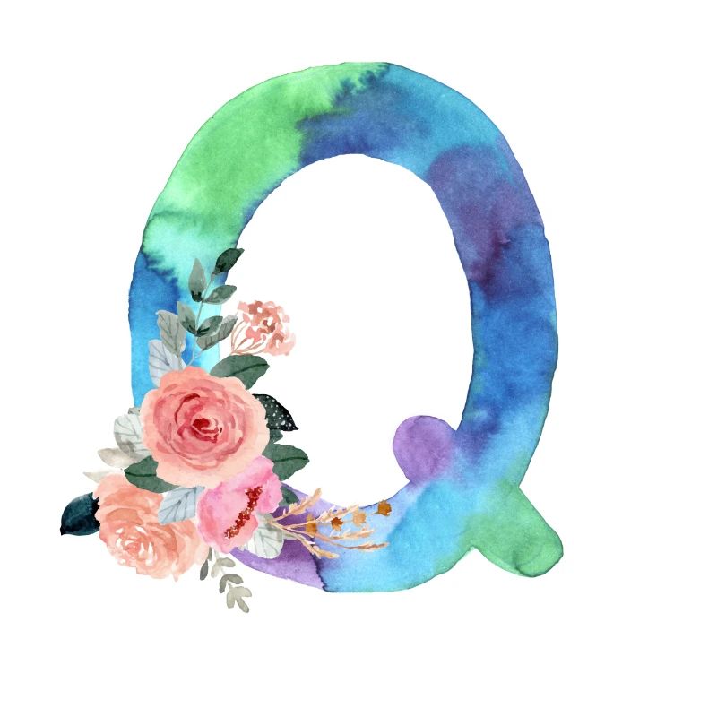 Buchstabe q Aquarell