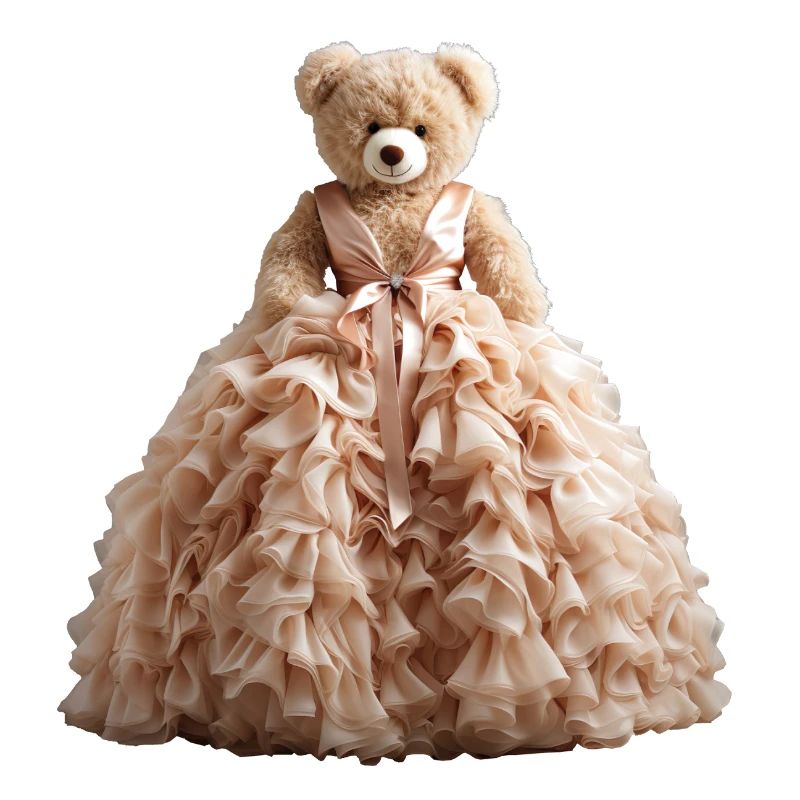 Teddy bear in wedding dress