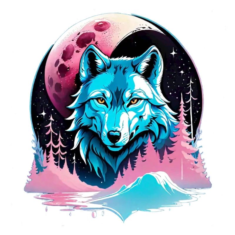 Wolf and Moon