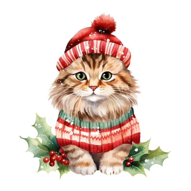 Katze im Weihnachtslook