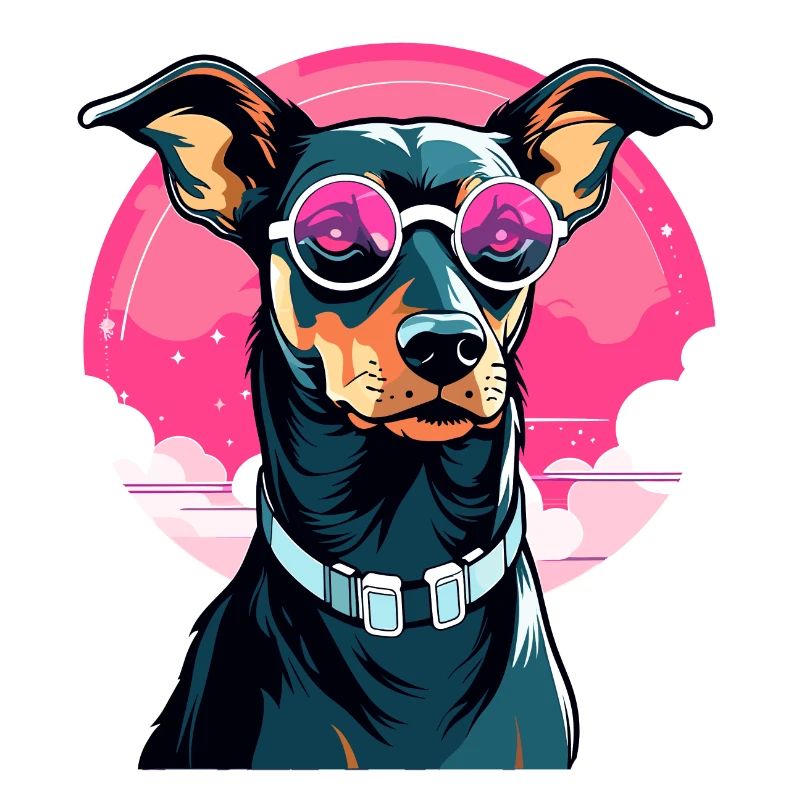 Dobermann Hund Zeichnung