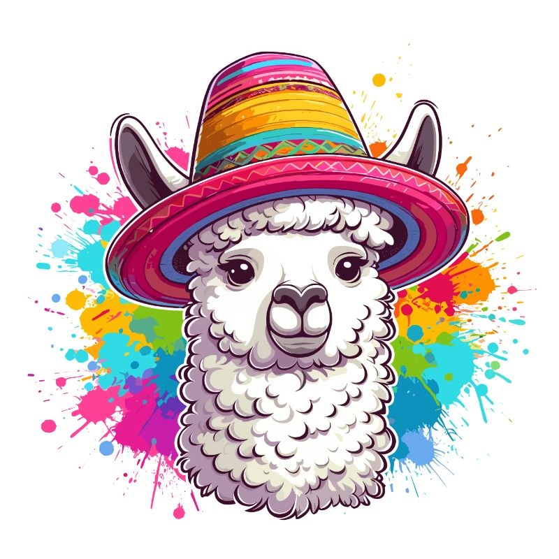Buntes Cartoon-Lama: