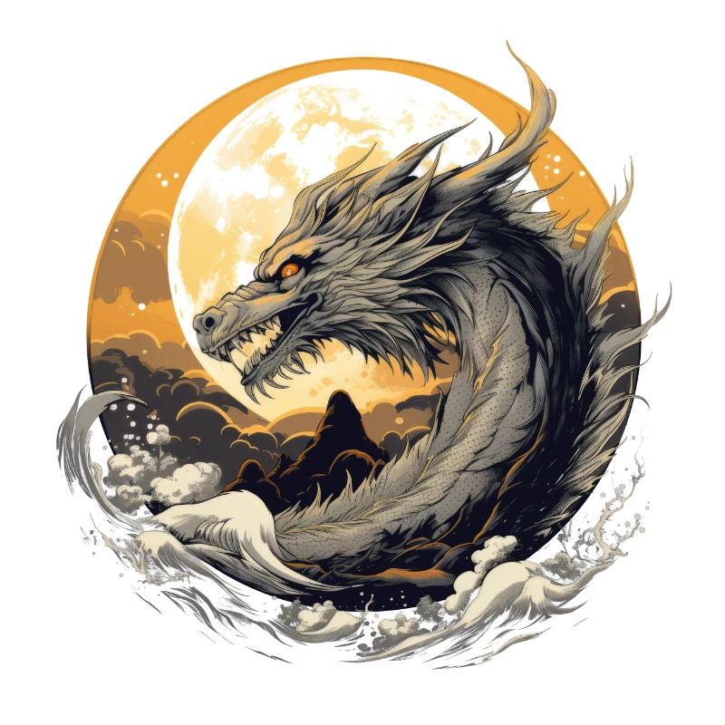 Goldener Mond-Drache