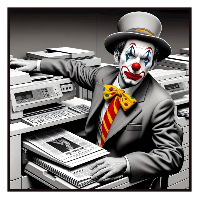 Clown am Kopierer