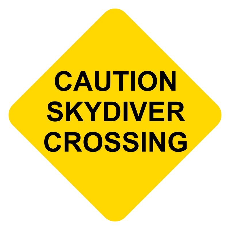 Shield Caution Skydiver Crossing
