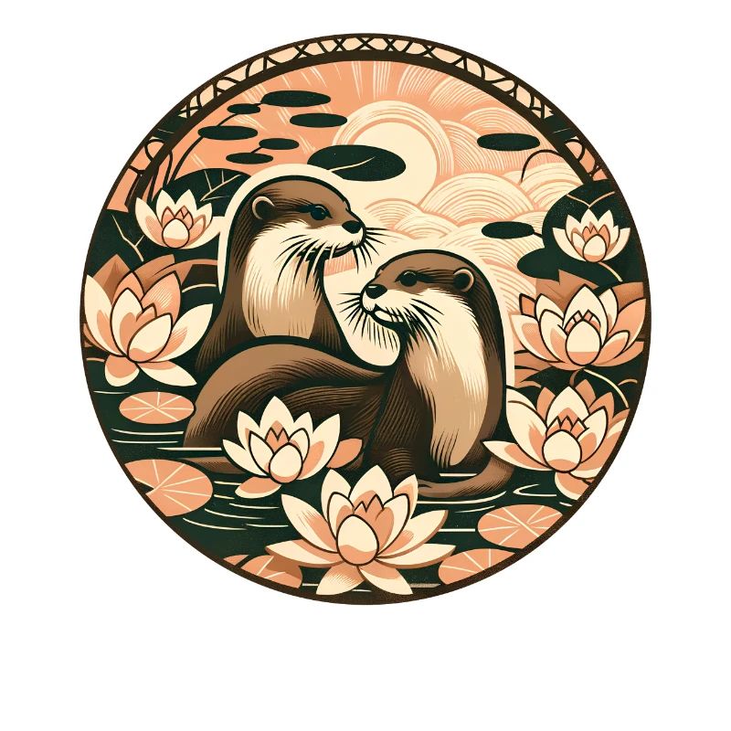 Otter und Lotusblume