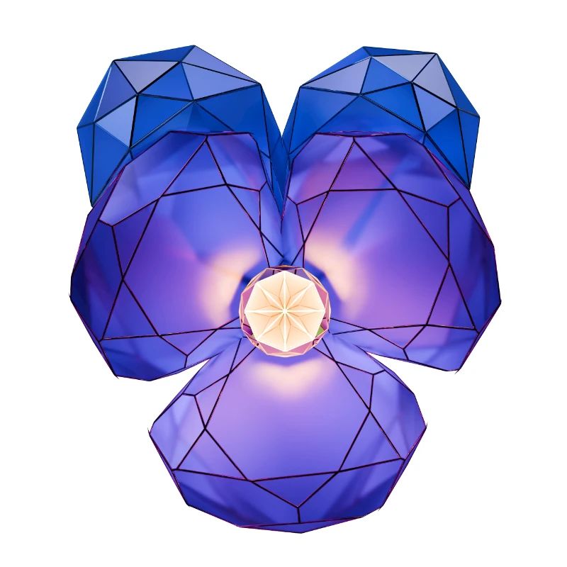 Violette Kristallblüte