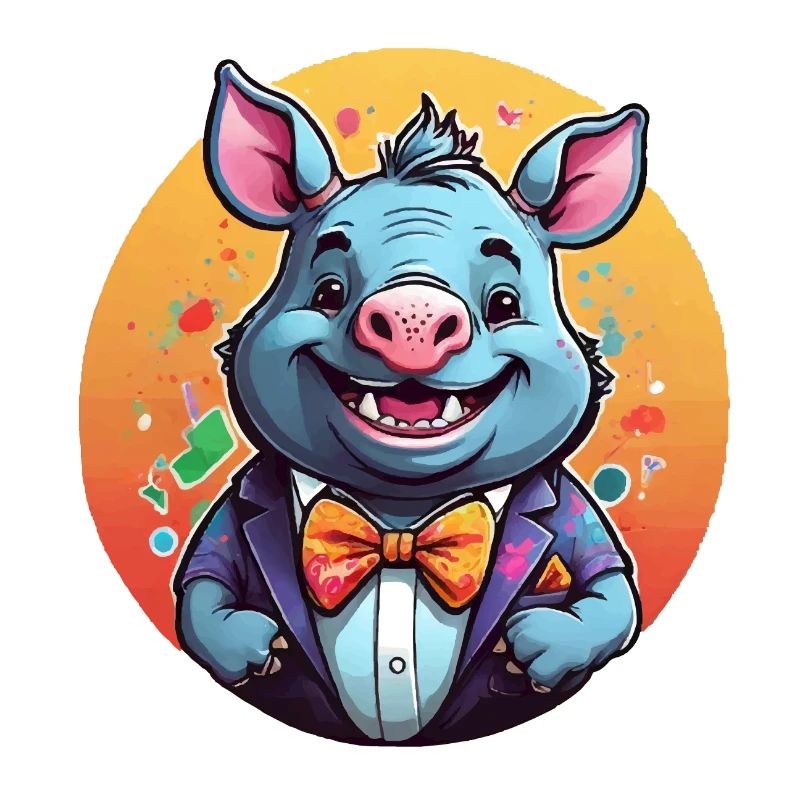 Lustiges Comic Nilpferd