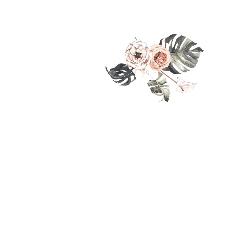 Tropischer Blumenbuchstabe Q