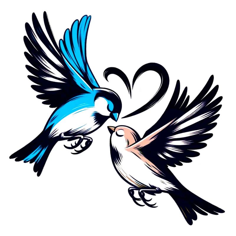 Vogelherz im Liebesflug