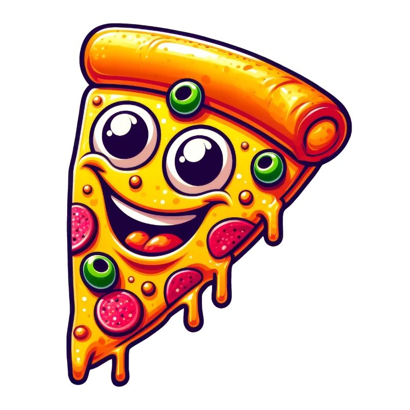 Fröhliches Pizza-Gesicht