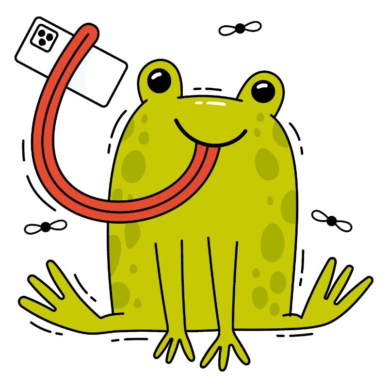 Frosch und Selfie