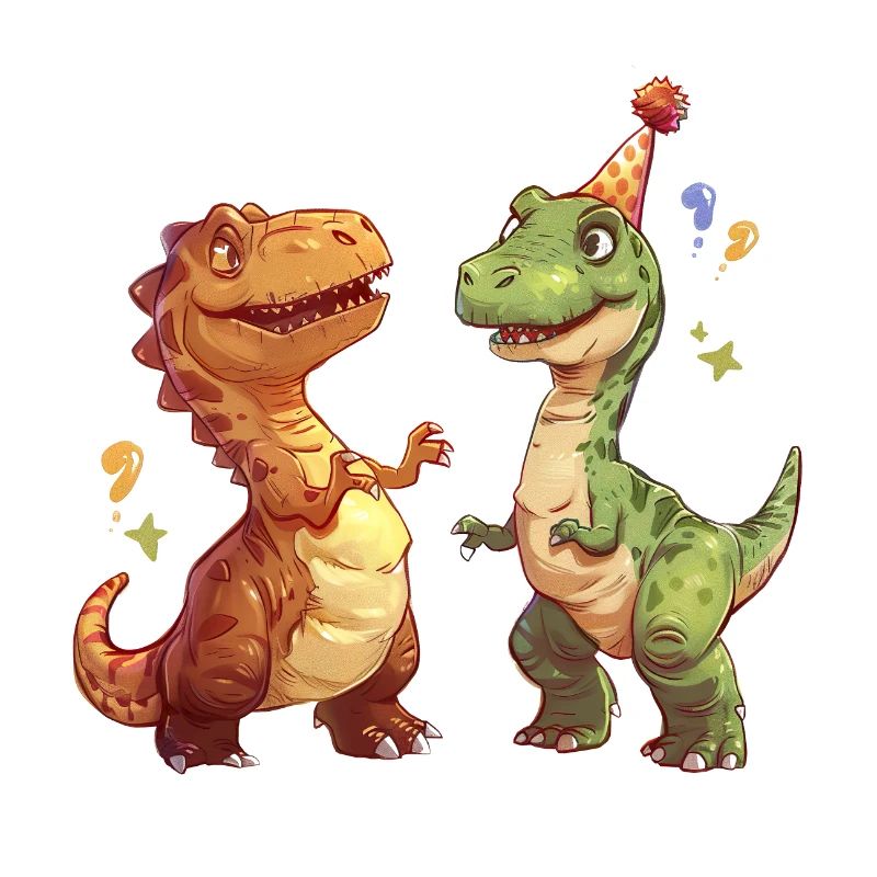 Zwei lustige Dinosaurier