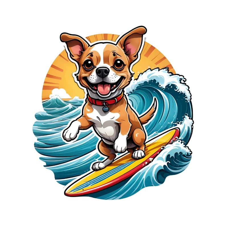 Fröhlicher Surfer-Hund